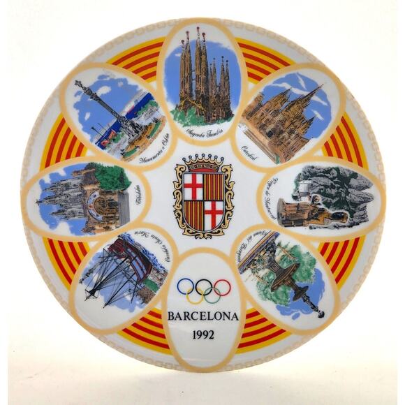 Display Plate-Barcelona Olympics 1992-Spain-Commerative-Spain Landmarks-9.5 in - Picture 3 of 7